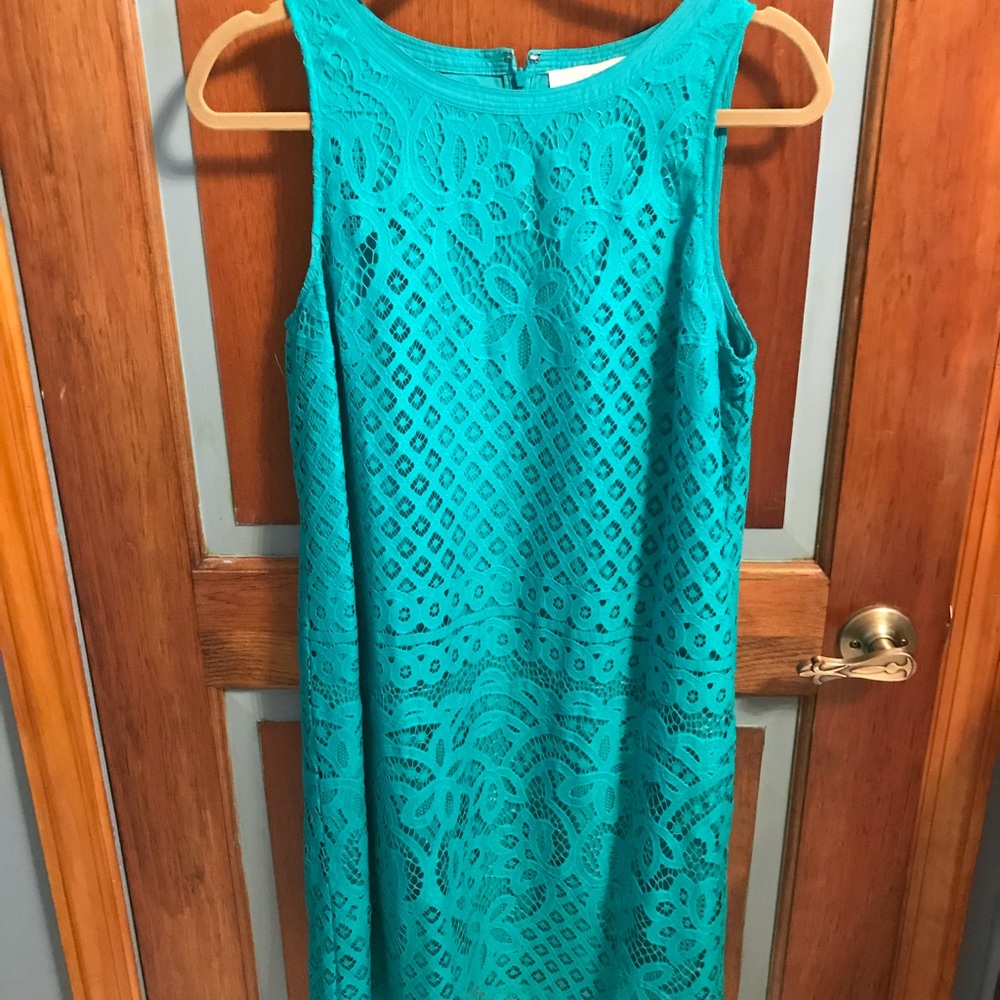 Loft Green Lace Dress Size 10